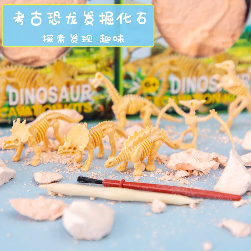Brinquedo de escavação e montagem de fósseis de dinossauros