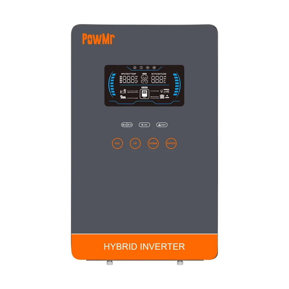 POWMr 24V 4000W Solar Inverter 24VDC to 110VAC 140A MPPT Pure Sine Wave Off Grid Inverter with LCD Display Built in Lithium BMS Communication for Home RV Inversor