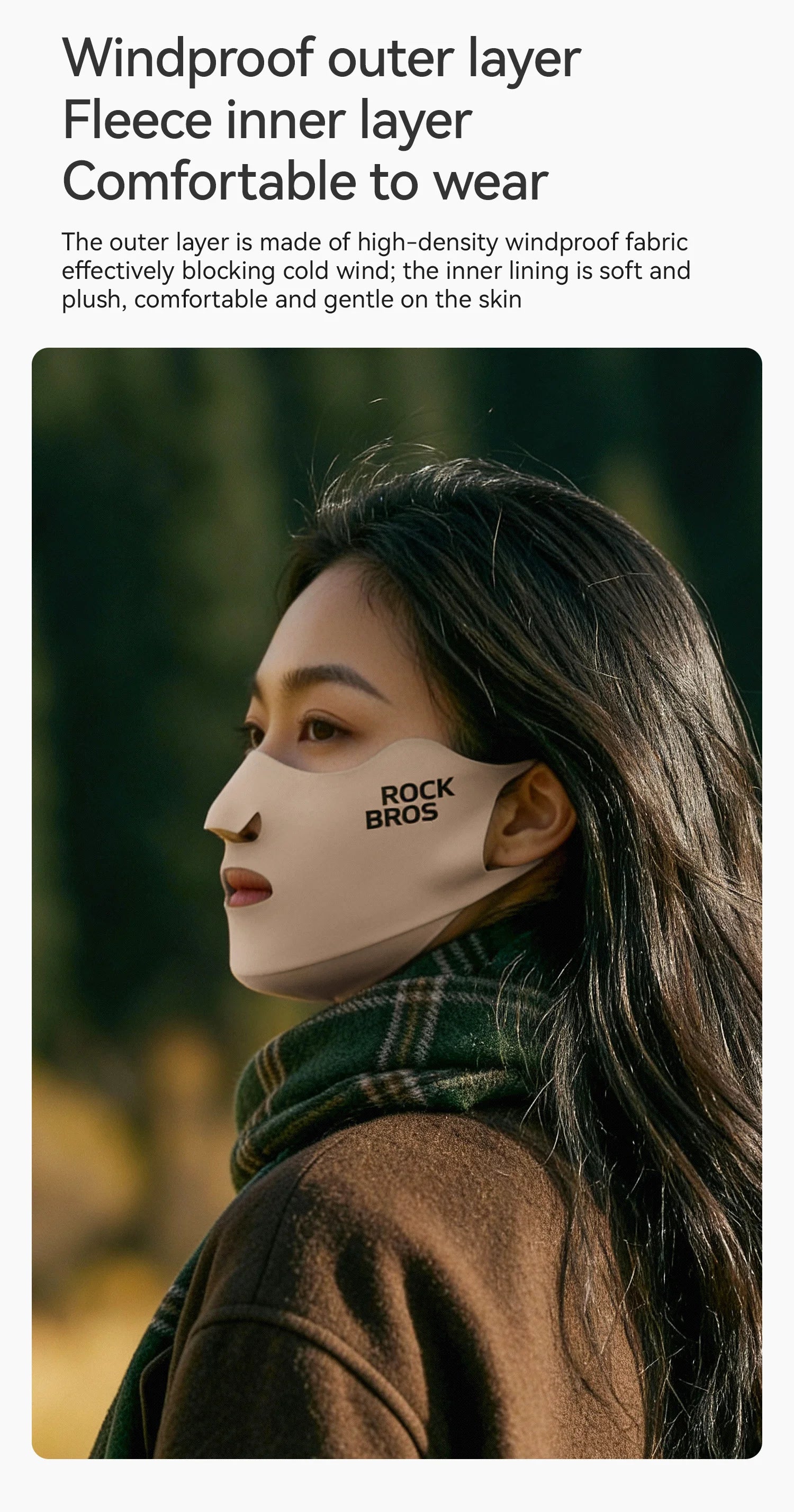 Cycling Face Mask with Fleece Inner Layer