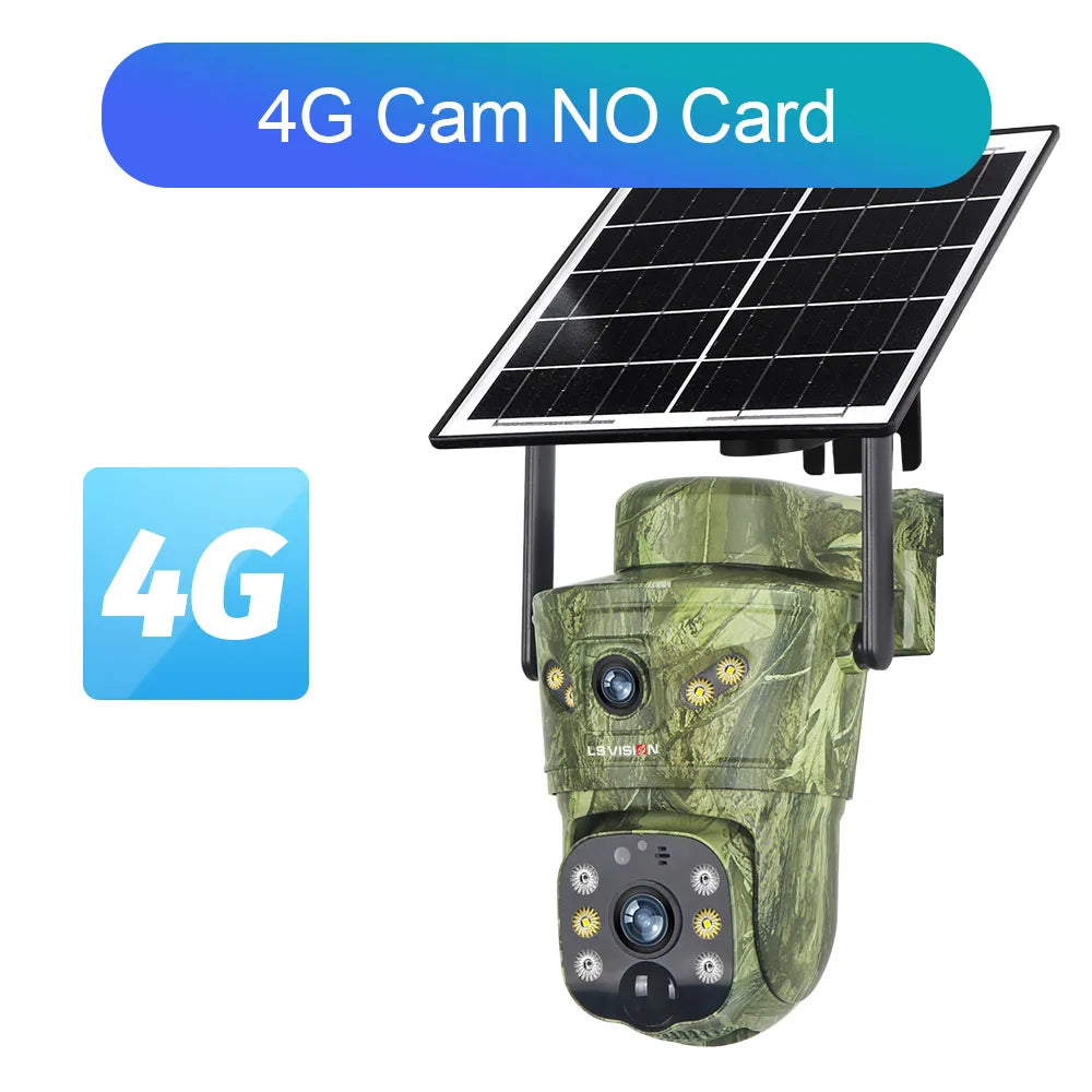 4K Solar Security Camera with 360° PTZ, 4G/WiFi & Dual Screen
