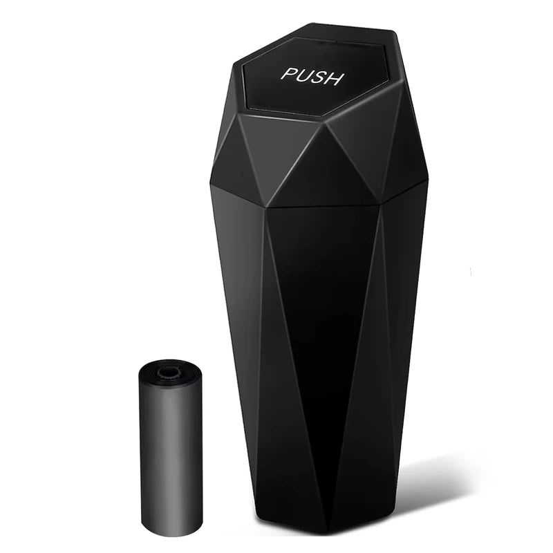 Car Trash Can (with Lid) Portable Car Dustbin Auto Trash Bags Mini Garbage Bin Leakproof Vehicle Garbage Can Car Accessories