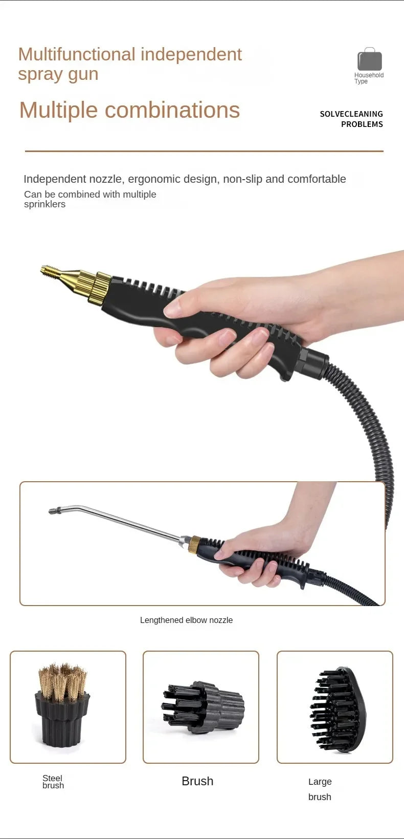 2500W Handheld Steam Cleaner for Deep Home and Car Cleaning