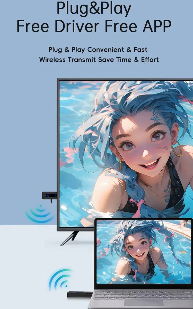 Wireless HDMI-Compatible Video Transmitter and Receiver Extender kit TV Stick Dongle Adapter For PC Camera Laptop To Monitor TV 