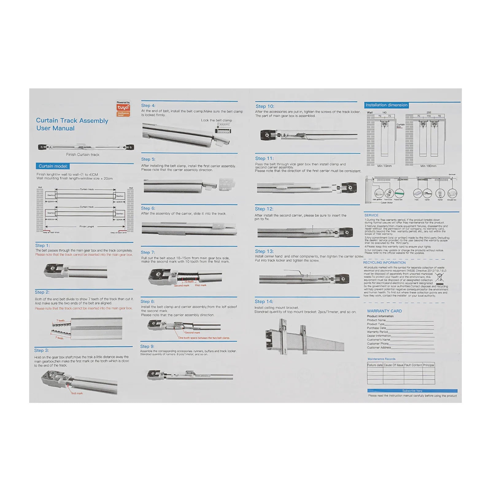Smart Motorized Curtain Track with Remote, Timer & Quiet 13ft Rail