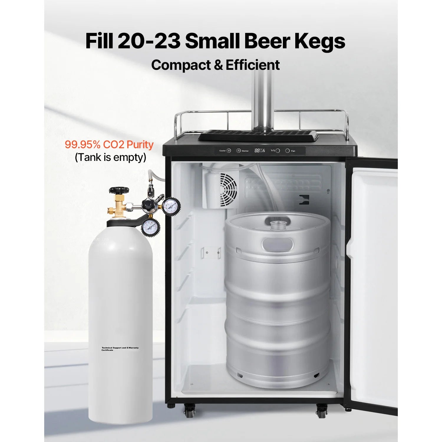 20 lb aluminium CO2-tank met CGA320-klep voor bier- en drankgebruik