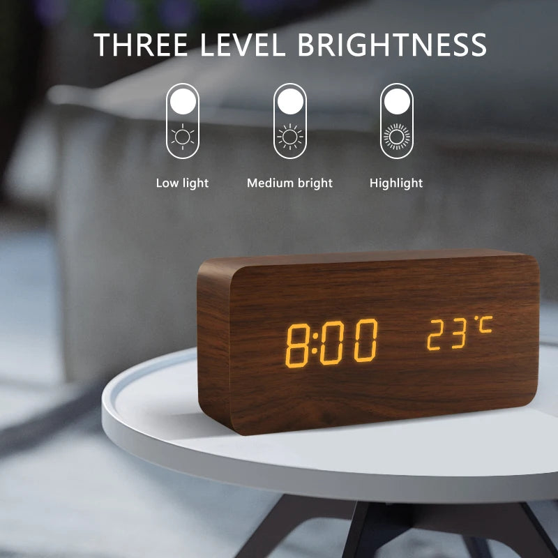 LED Digital Alarm Clock with Sound-Activated Display