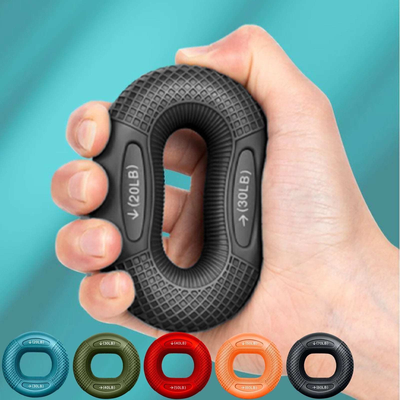 Silicone Finger Gripper Ring Hand Muscle Strengthener Ring Wrist Finger Trainer Exercise Carpal Expander Workout Fitness Device 
