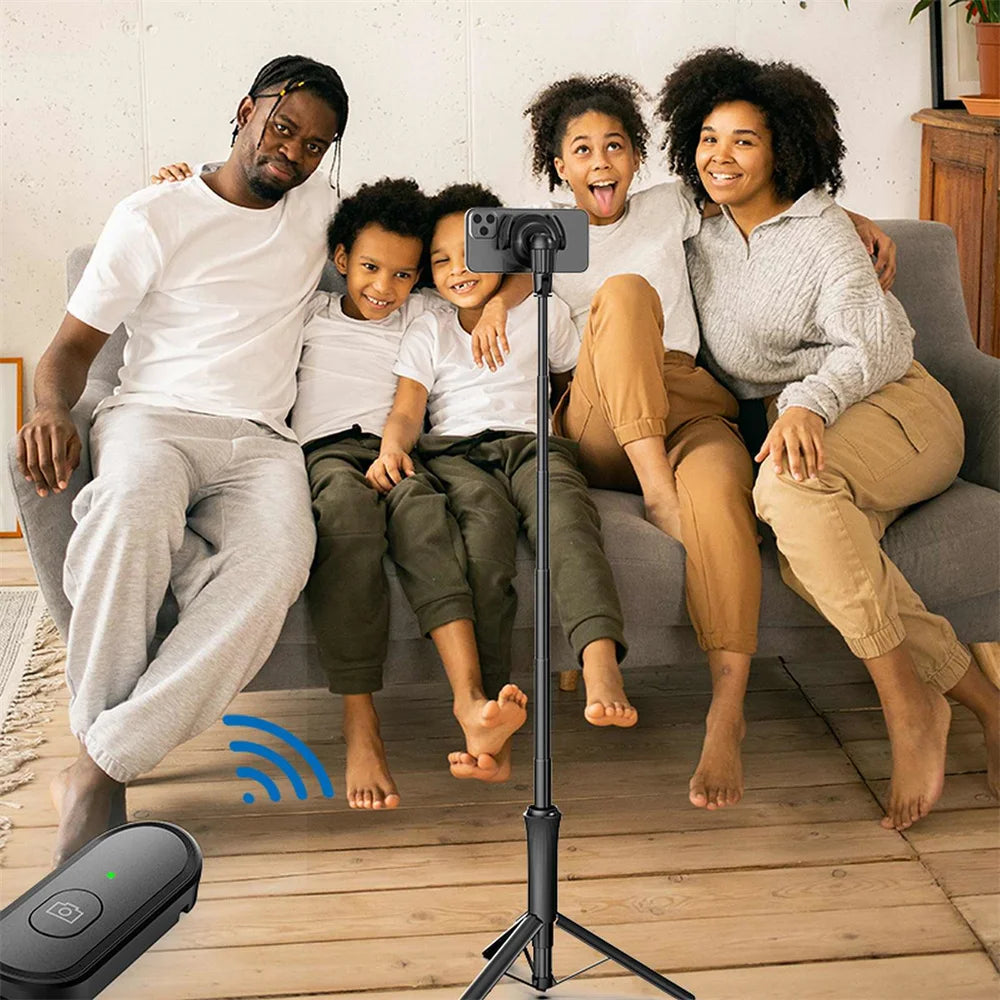 2025 Magnetic Selfie Stick Phone Tripod w Remote Extend Cell Phone Tripod Stand For MagSafe iPhone 15 14 13 12 XIAOMI SAMSUNG 