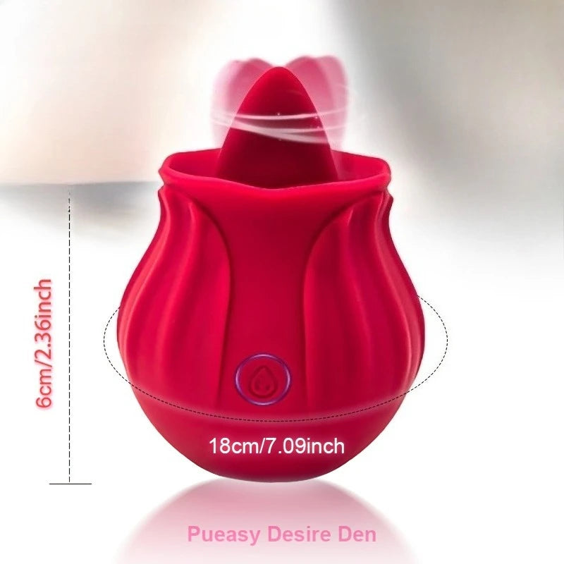 Rose Clitoral Suction & Licking Vibrator with 10 Modes