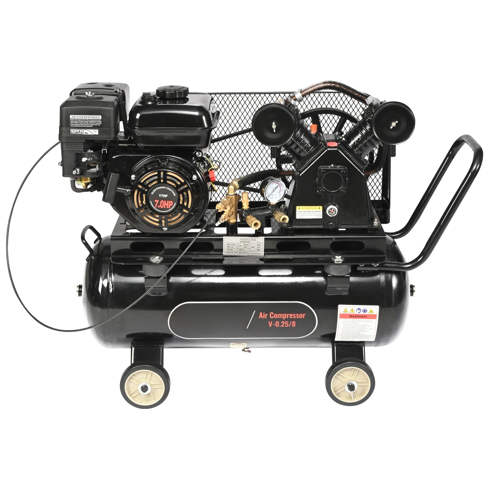 Compressore d’aria a gas 7HP/15HP SucceBuy, serbatoio per aria da 10/20/30 galloni, max pressione 115 PSI, per cantieri e officine.
