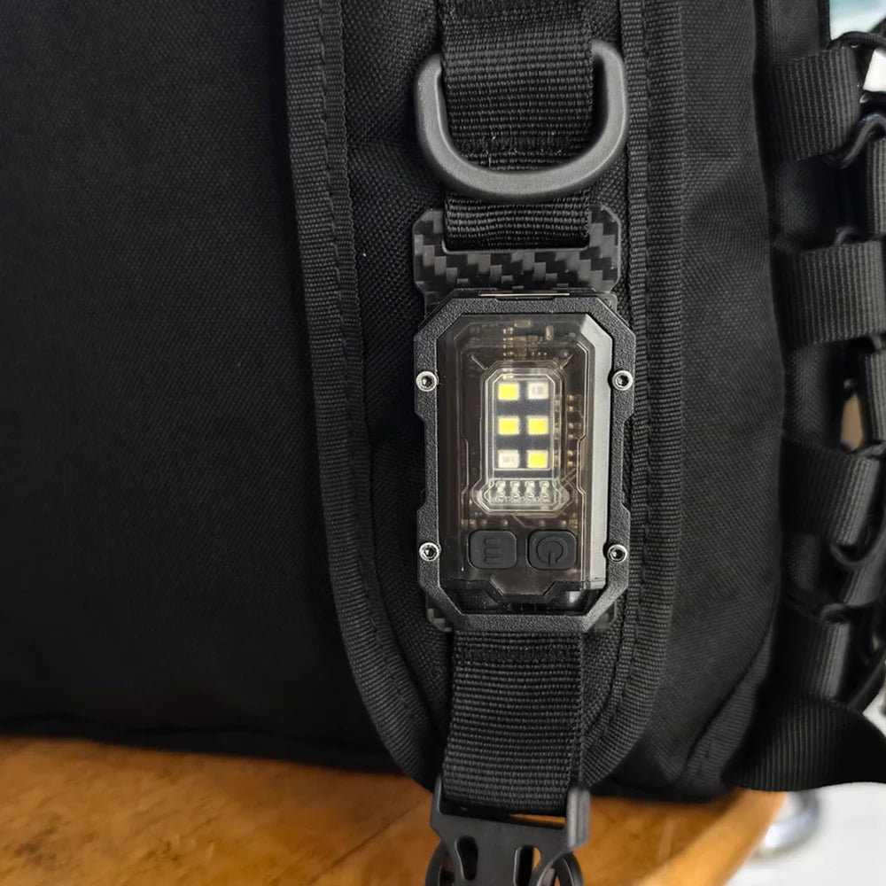 Tactical Mini Flashlight with Hook-and-Loop Plate for 25mm Strap