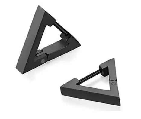 1 Pairs Punk Triangle Earrings - Unisex, Hypoallergenic Stainless Steel for Modern Style & Durability 