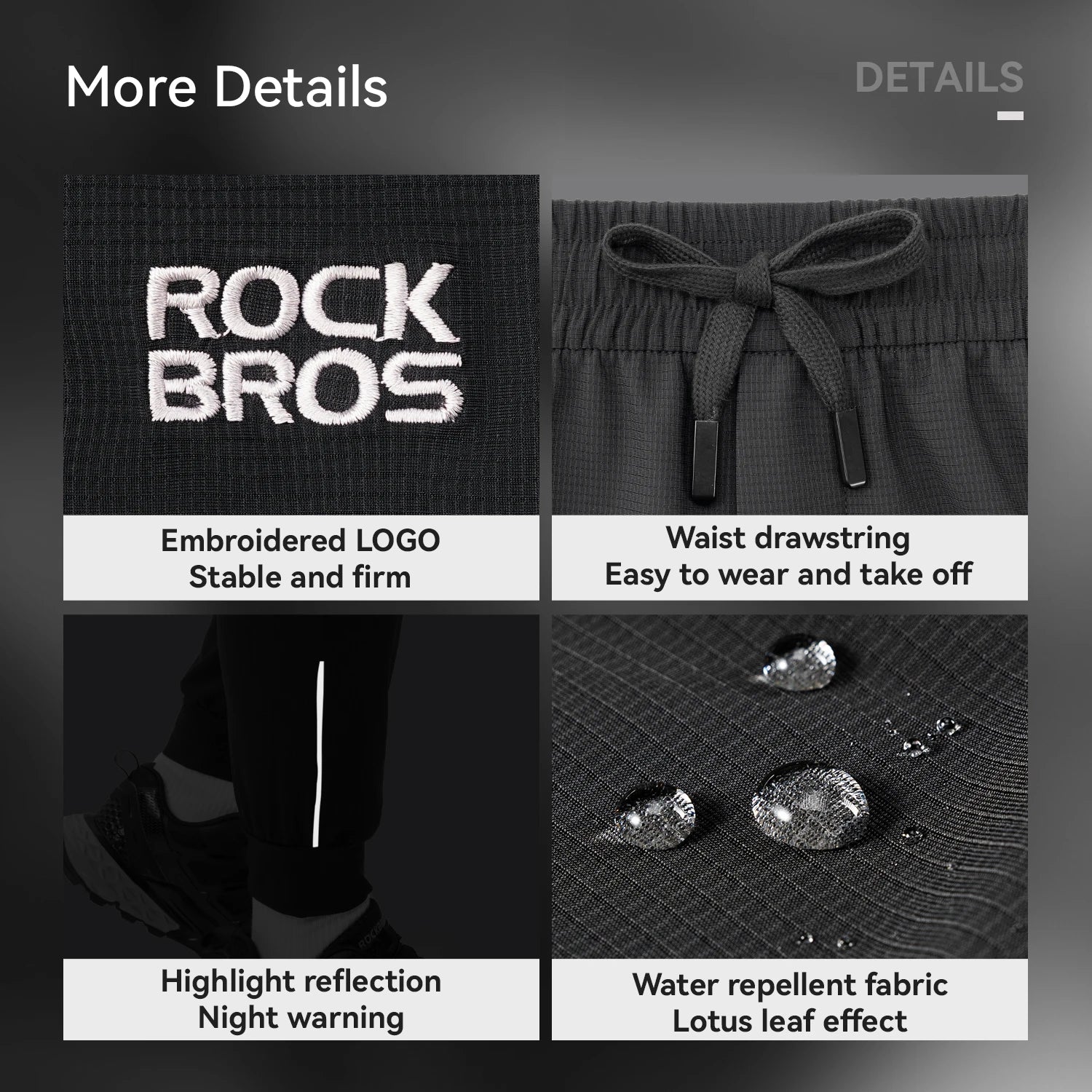 Fleecegefütterte, winddichte Outdoor-Hose mit Kordelzug