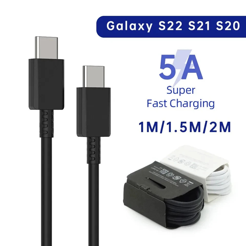 2PCS PD 45W USB C Cable For Samsung Galaxy S20 S21 S22 S23 Ultra Note 10 5G 20 A53 A54 Super Fast Charging USB Type C Data Cable 