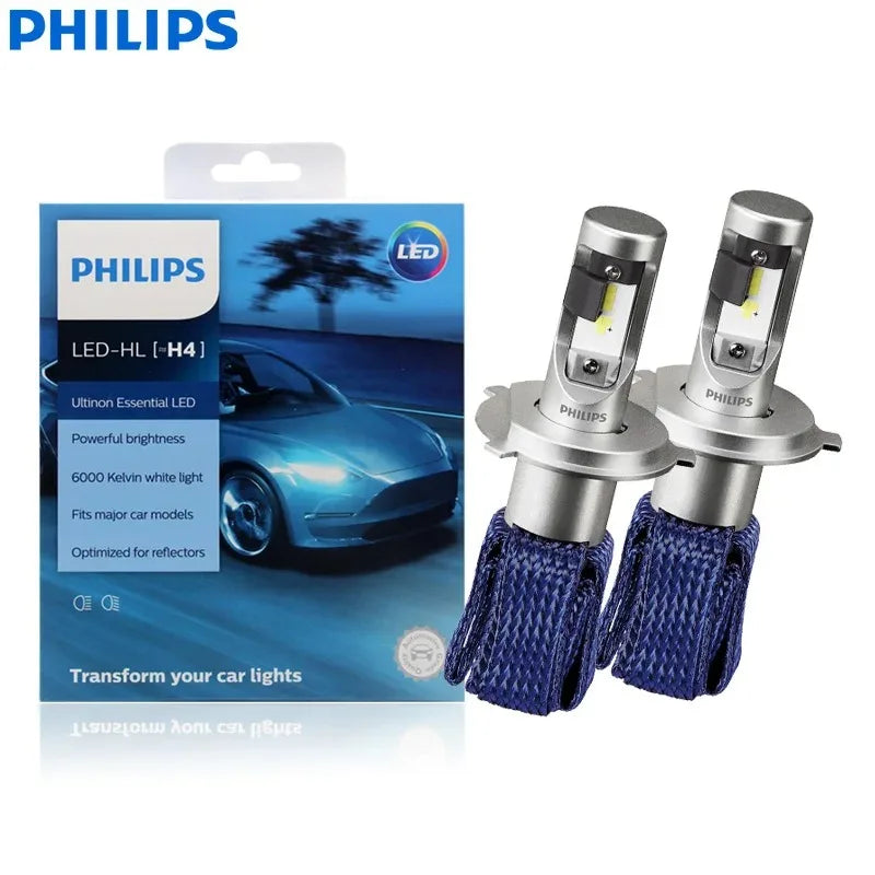 Philips LED H4 H7 HB3 HB4 H8 H11 H16 Ultinon Essential Auto svetlá 6000K Jasný biely HIR2 9012 9005 9006 LED Upgrade žiarovky