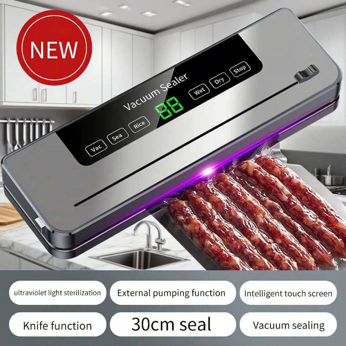 Scelleuse sous vide automatique pour aliments avec cutter intégré