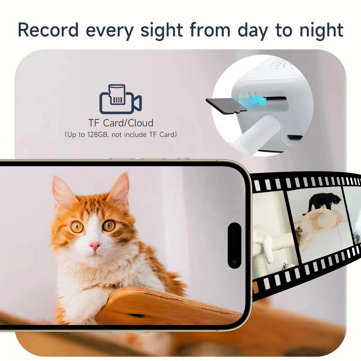 Caméra fenêtre WiFi 2,4 GHz 1080P 3MP surveillance intérieure