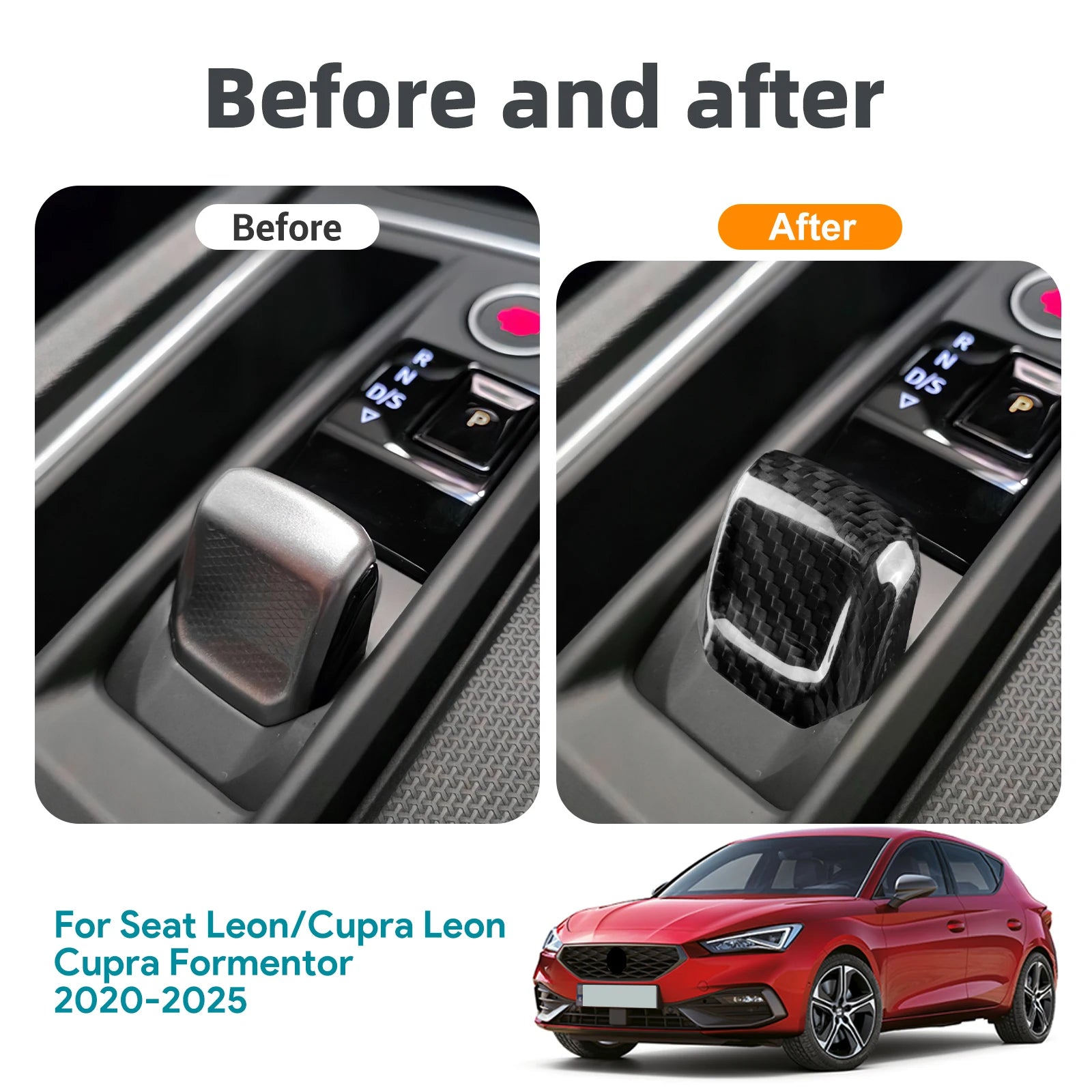 Hard Dry Carbon Fiber Gear Shift Trim for Cupra Leon & Formentor