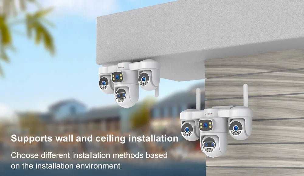 Four-Screen 10X Zoom PTZ WiFi Surveillance Camera