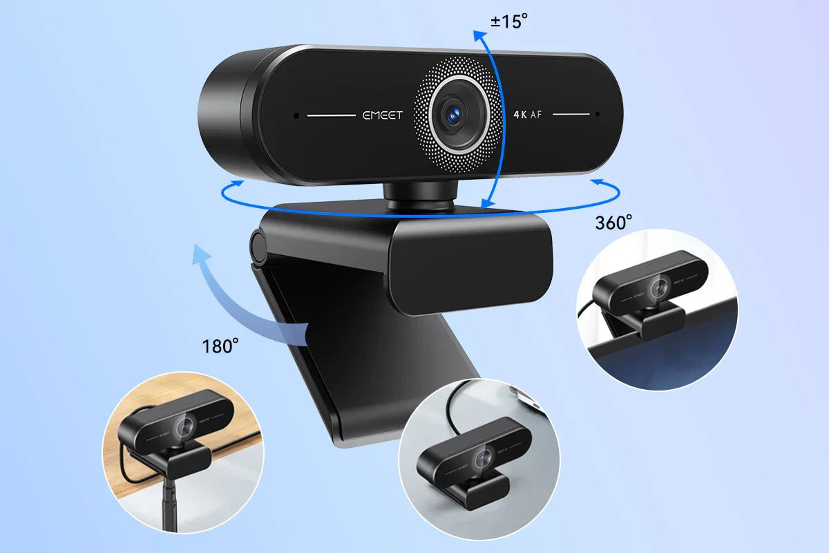 4K Webcam 1440P 2K Webcamera 1080P EMEET C60E Autofocus USB Computer Camera voor Wonen/ Video Bellen/ Conferentie