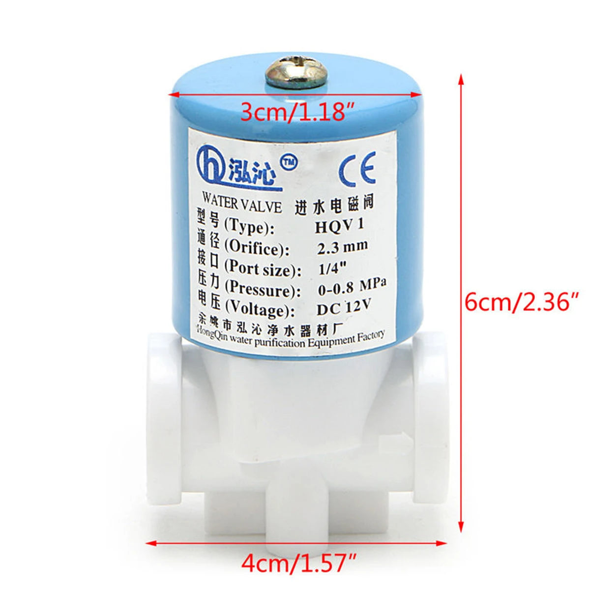 Βαλβίδα νερού HQV1 G1/4, κανονικά κλειστή, 12 V DC