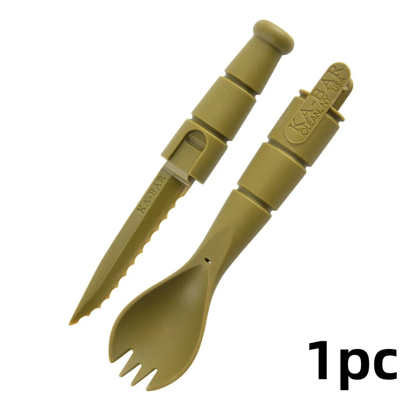 Compact Outdoor Fork and Spoon Tool