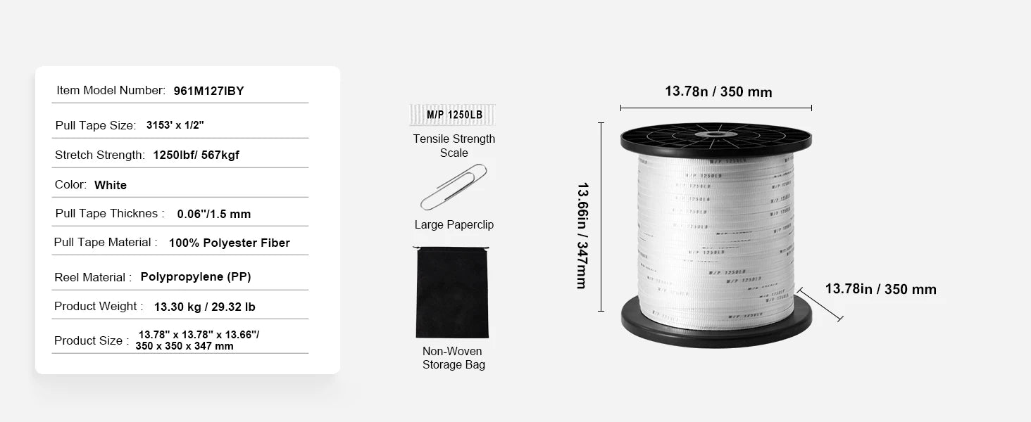 Polyester Pull Tape Flat Rope for Cable Pulling and Conduit Work