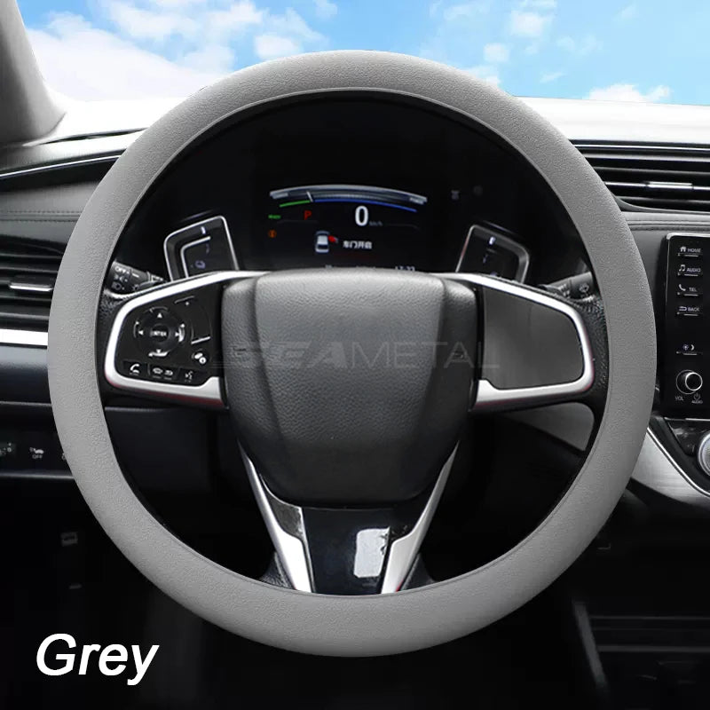 SEAMETAL Silica Gel Steering Wheel Cover Full Surrounded Elastic Car Steer Wheel Protector Anti Slip Universal for 33cm-40cm