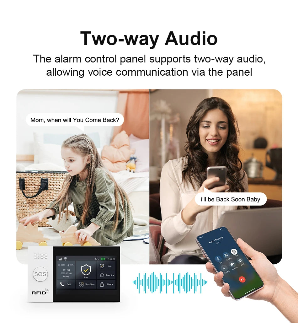 PGST Wireless Home Security Alarm System Work with Tuya 4G 2G GSM WIFI Smart Home 433MHz App Control With Alexa