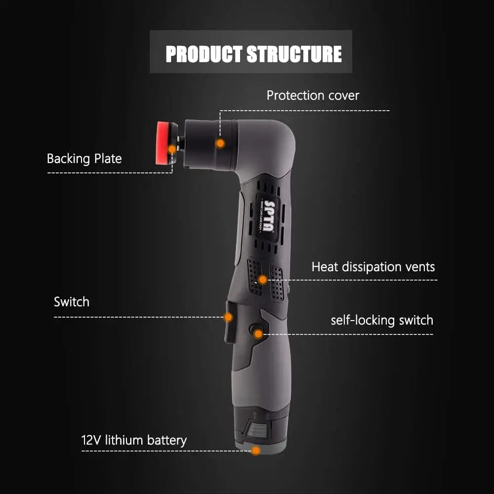 12V Cordless Mini Car Polisher Kit with Pads for Detailing