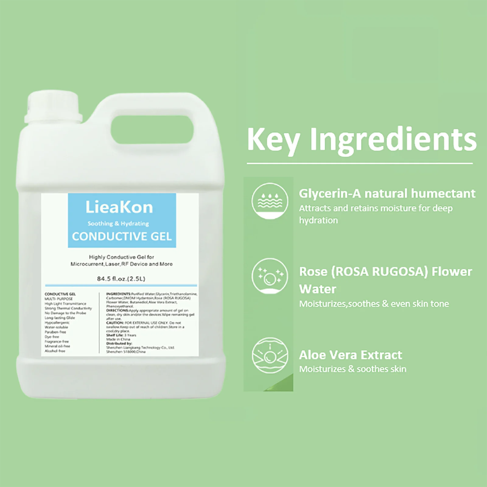 2.5L Clear Conductive Gel for Ultrasound and Beauty Devices