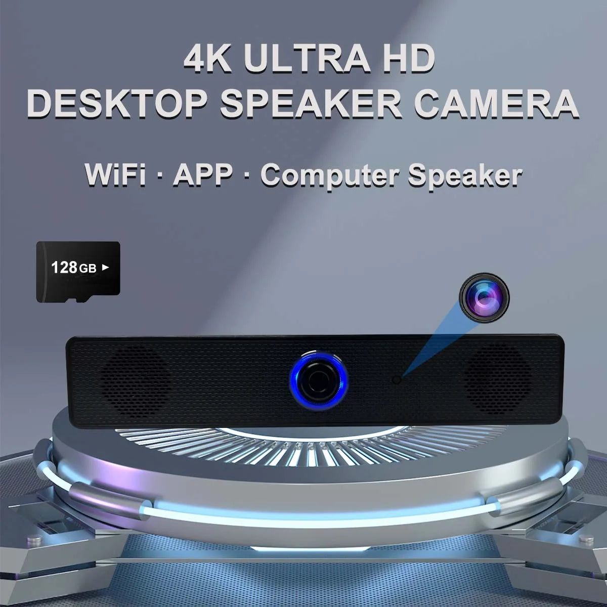 4K WiFi Bluetooth luidsprekercamera met bewegingsdetectie en app-bediening
