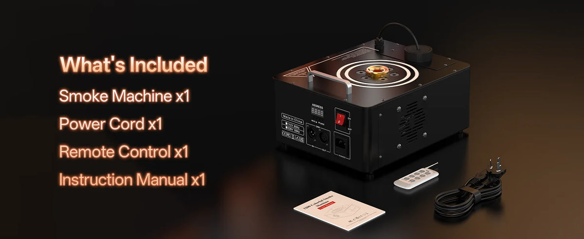 Machine à fumée 1200 W avec bande LED RVB et réservoir de 1 L