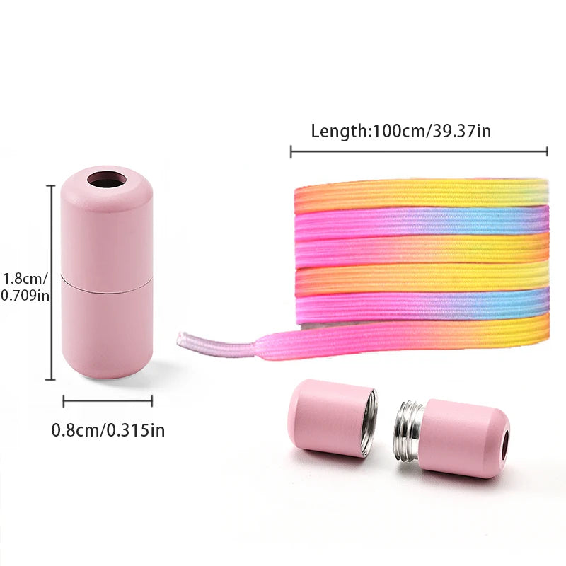 1Pair/2Pairs/4Pairs No Tie Shoe Laces Colorful Buckle Shoelaces Pearl Light Colorful Fashion Without Ties Elastic Laces Sneaker 