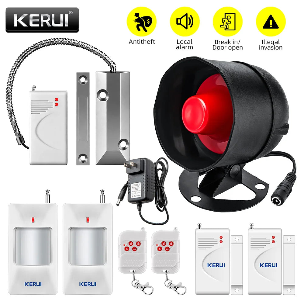 Wireless Home Security Alarm System Kit with Siren, Sensors and Remote