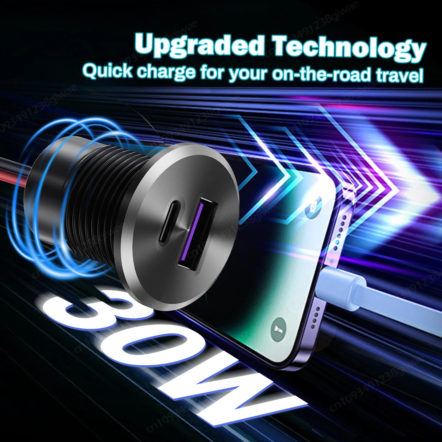НОВ 12V USB изход с вграден монтаж 30W PD Type-C и 18W QC3.0 алуминиев бърз автомобилен заряден порт за каравана, кемпер, ремарке, камион, лодка, голф количка