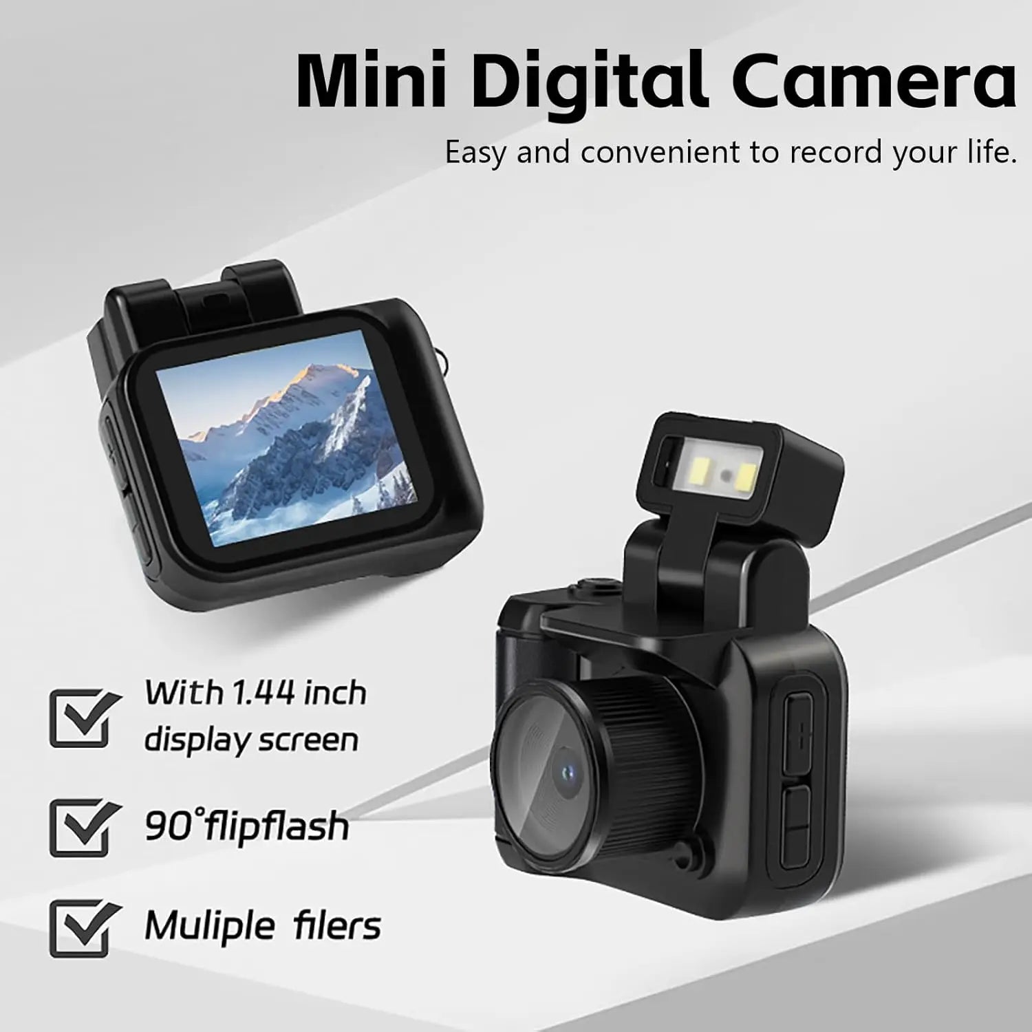 Mini cameră video vintage de buzunar cu înregistrare 1080P și card de 8GB