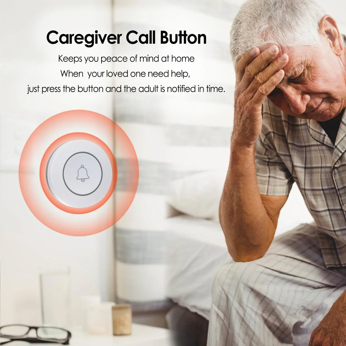 TP-328RF Wireless Call Button for Compatible 433 MHz Hubs