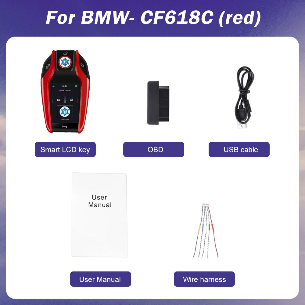 Rok 2024 Nový univerzálny LCD inteligentný kľúč APP prispôsobený motiv pre BMW/Audi auta LCD KEY, pohodlný vstup, auto zámok