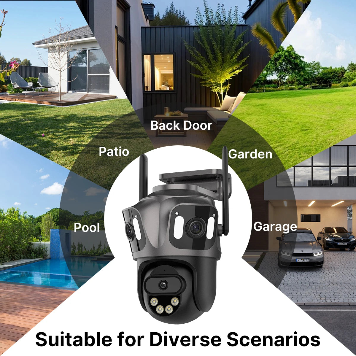 Outdoor WiFi PTZ Camera with Auto Tracking and Color Night Vision