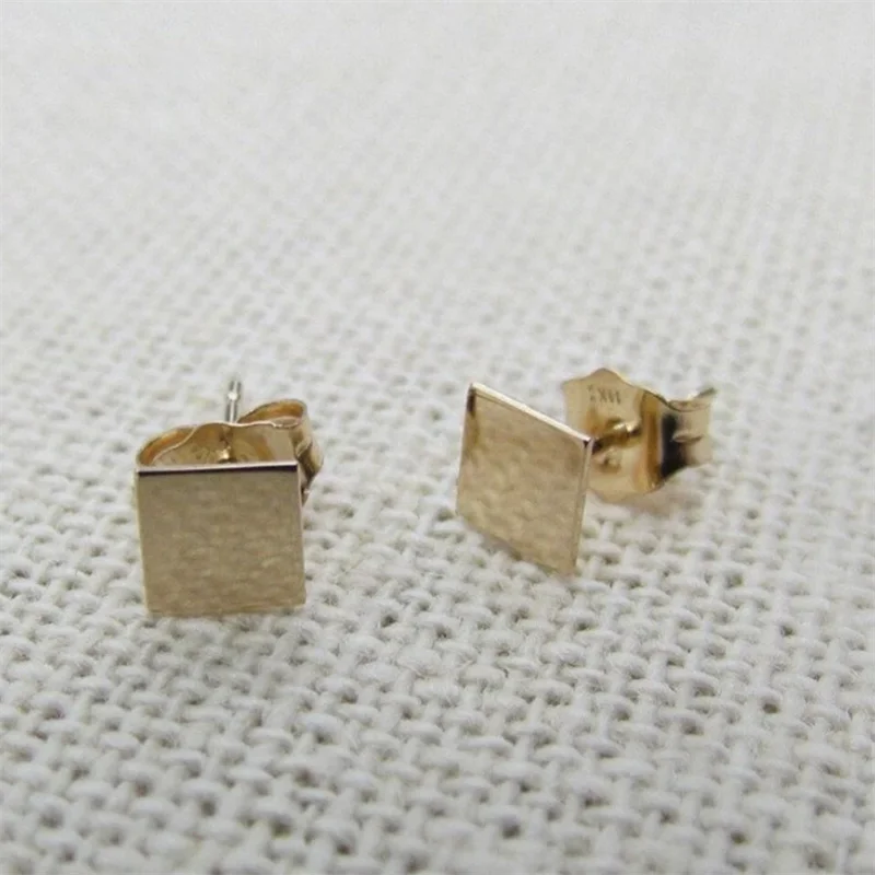 14K Gold Filled Square Stud Earrings, Tarnish Resistant