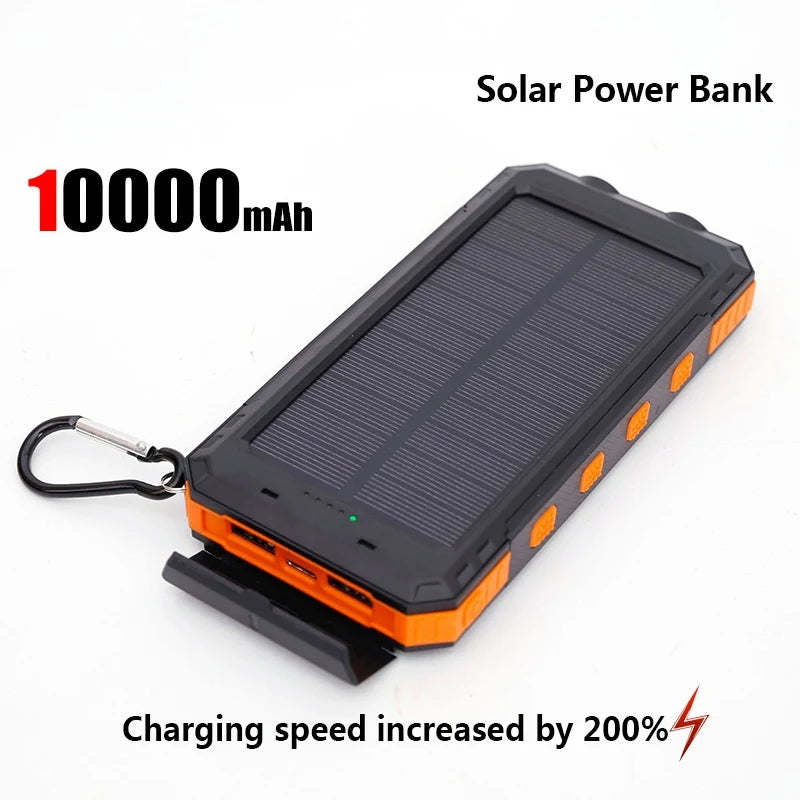 Solarna polnilna baterija s hitro polnjenjem in LED lučko za nujne primere