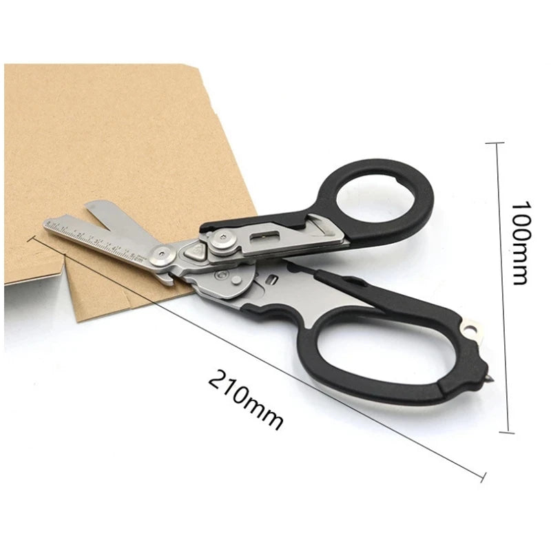Multifunction Scissors XIAOTREE For Raptors First Aid Expert Tactical Folding Scissors Outdoor Survival Tool Combination Gadget 