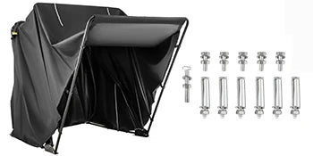 Tienda Refugio Impermeable para Motocicleta con Estructura de Acero y Cubierta de Almacenamiento de 106"