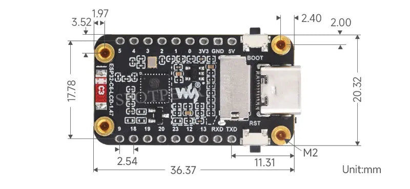 ESP32-C6 1.47-Inch Display Board - Touch Options