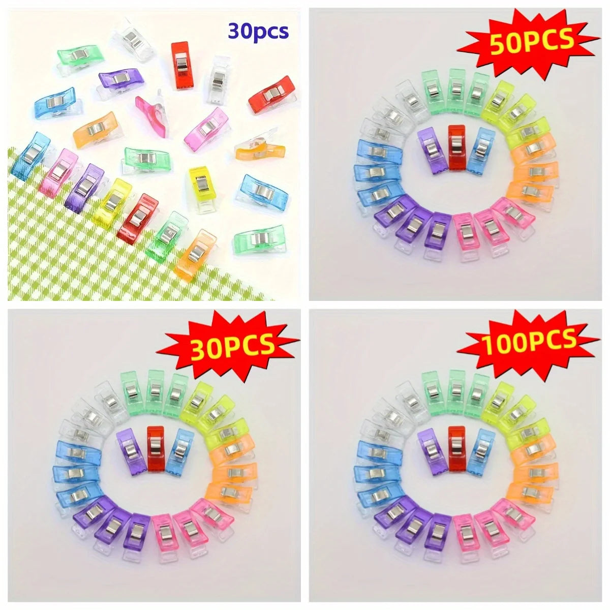 Molas coloridas para costura e trabalhos manuais, várias opções de embalagens