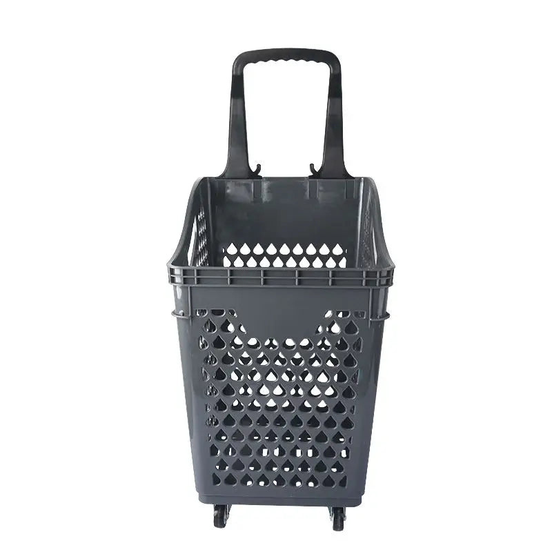 Supermarket shopping trolley high back basket hand pull shopping basket trolley shopping cart