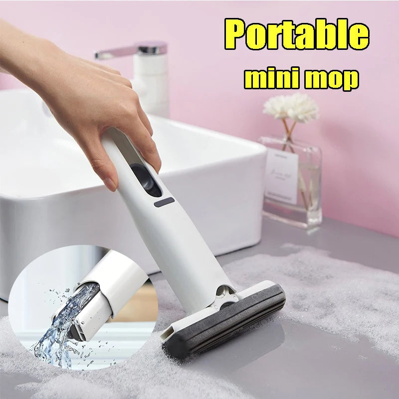 Powerful Squeeze Mini Mop Folding Home Cleaning Mops With Sponge Self-squeezing Floor Washing Mops Desk Window Car Clean Tools 