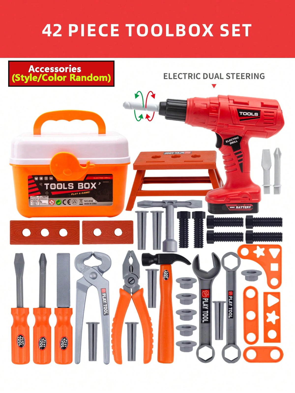 Kids Pretend Tool Kit for Imaginative Repair Play
