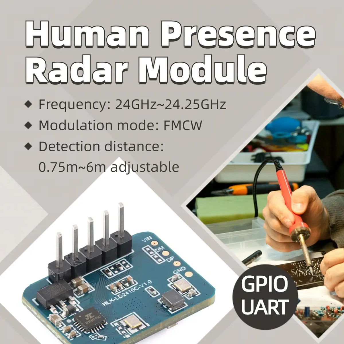 Modulo sensore radar di presenza umana a onde millimetriche LD2410C